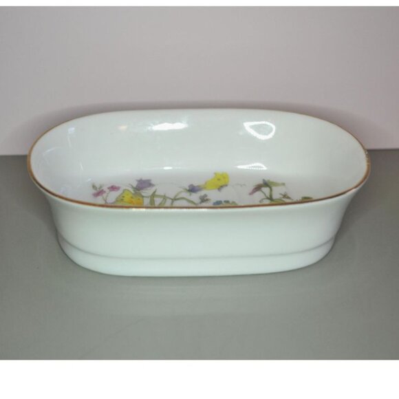 Vintage Decorative Ceramic 3 Piece Bath Set Enesco Japan Butterflies And Flowers - Picture 8 of 12